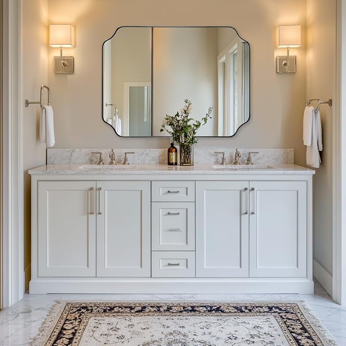 ANDY STAR Chrome Bathroom Mirror, 30x40 Inch Polished Chrome Rectangle Mirror - Image 3
