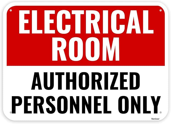 1PC Electrical Room Sign, 14 x 10 Inches by Venicor