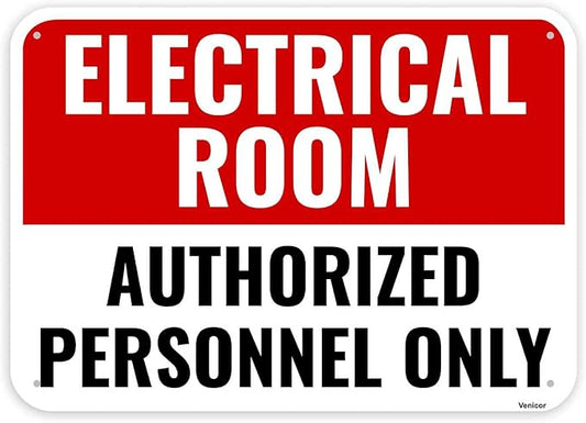 1PC Electrical Room Sign, 14 x 10 Inches by Venicor