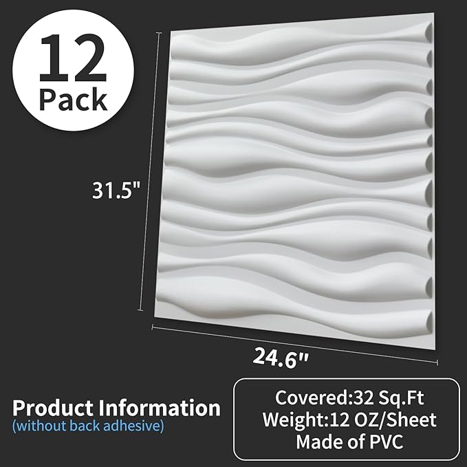 Art3d Decorative 3D Wall Panel, 32 Sq.FT PVC Interior Wall Decor - Image 4