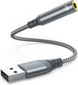 USB to 3.5mm Audio Jack Adapter, External Sound Card Converter Compatible by MCSPER