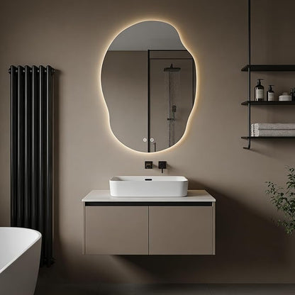 LED Bathroom Mirror with Lights, Asymmetrical Irregular Backlit Vanity Mirror - Image 2