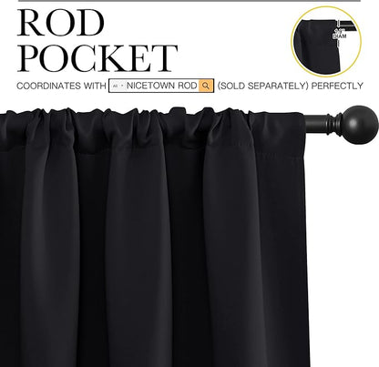 NICETOWN Black Blackout Curtain Blinds - Image 3