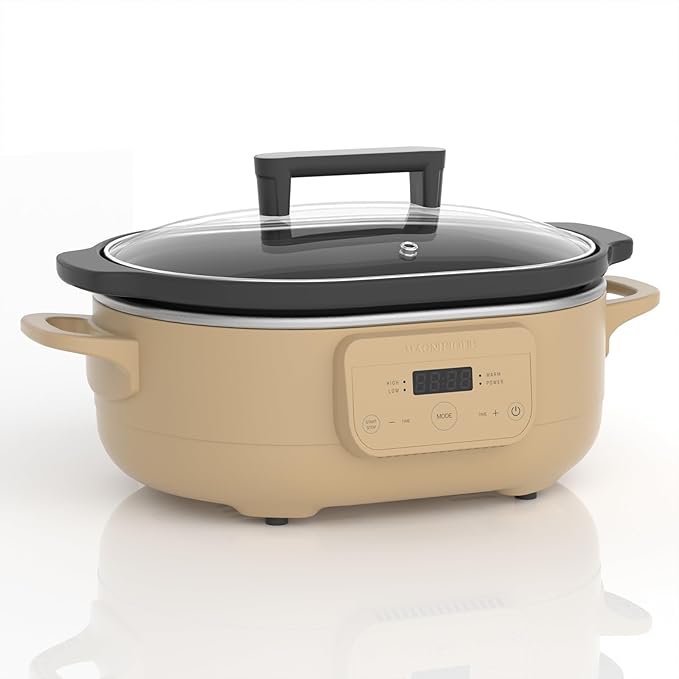 6 Quart Programmable Slow Cooker Removable Healthy Nonstick Pot by INDY+VAC