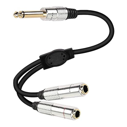 XMSJSIY 6.35mm TS Guitar Signal Audio Y Splitter Cable, 1/4" Male to Dual Mono by XMSJSIY