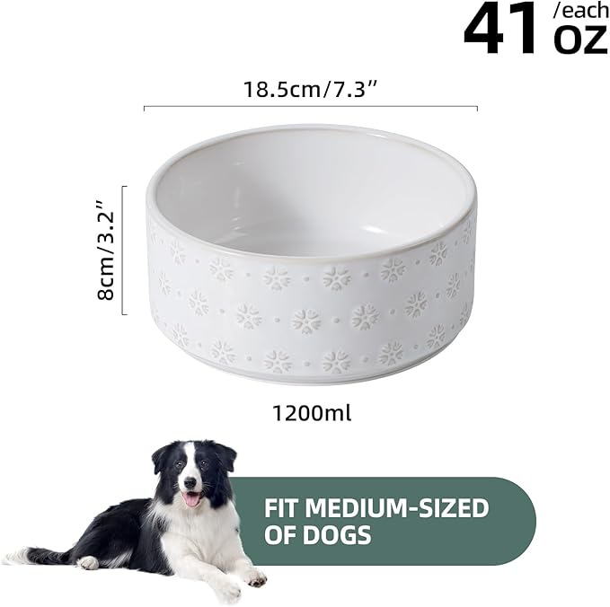 7.3inch Ceramic Dog Bowl, Food and Water Bowl - Image 2