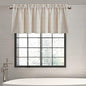 2 Pack Faux Linen Valance for Windows Light Filtering Plaid Curtain Valances Kitchen Living Room Rod Pocket Farmhouse Country Rustic Bathroom Small Window Treatment (52x18 inch, Light Beige)