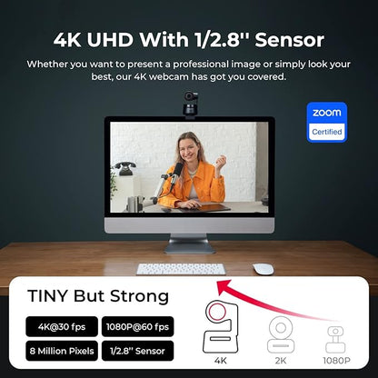 OBSBOT Tiny PTZ 4K Webcam, AI Powered Framing & Autofocus, 4K Video Conference - Image 2