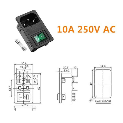 Ganasome 2 Sets IEC320 C14 Inlet Module Power Socket - Image 3