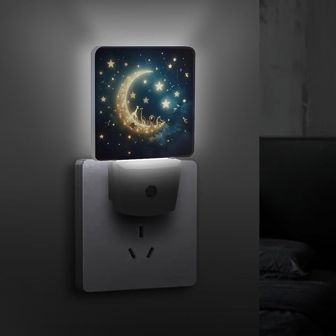 Moon and Starry Sky Night Light, Plug into Wall Decor Nightlights - Image 3