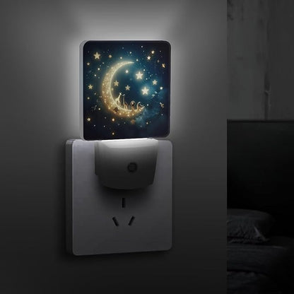 Moon and Starry Sky Night Light, Plug into Wall Decor Nightlights - Image 3