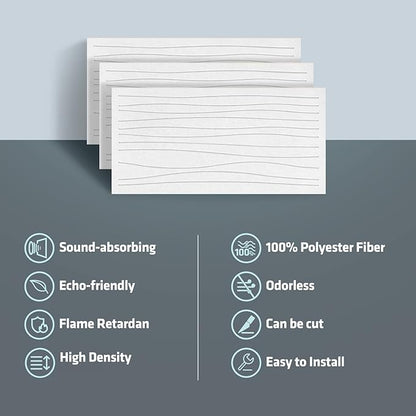 UMIACOUSTICS 6 PCS Acoustic Wall Panels, 47.2 x 23.6 Inches Flame Retardant - Image 5