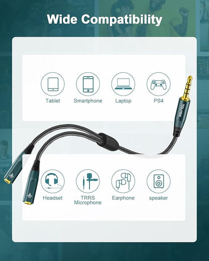 SOLMIMI Headphone Splitter for 2 Headphones, TRRS 3.5mm Male to 2 Female Audio - Image 5