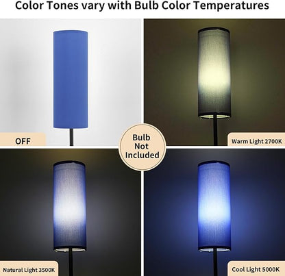 FRIDEKO HOME Floor Lamp with Blue Shade, Simple Design with Foot Pedal Switch - Image 3