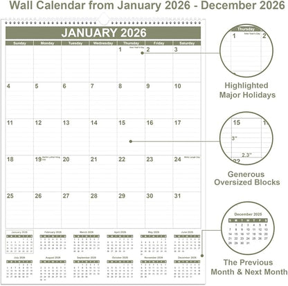 Large Calendar 2026 with Spiral Bound - Image 2