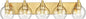 METWET Bathroom Light Fixtures, 5 Light Brushed Gold Vanity Light, 32 Inch by Metwet