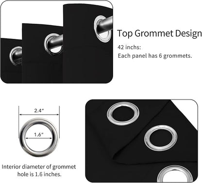 Easy-Going Blackout Curtains for Bedroom, Solid Thermal Insulated Grommet and - Image 4