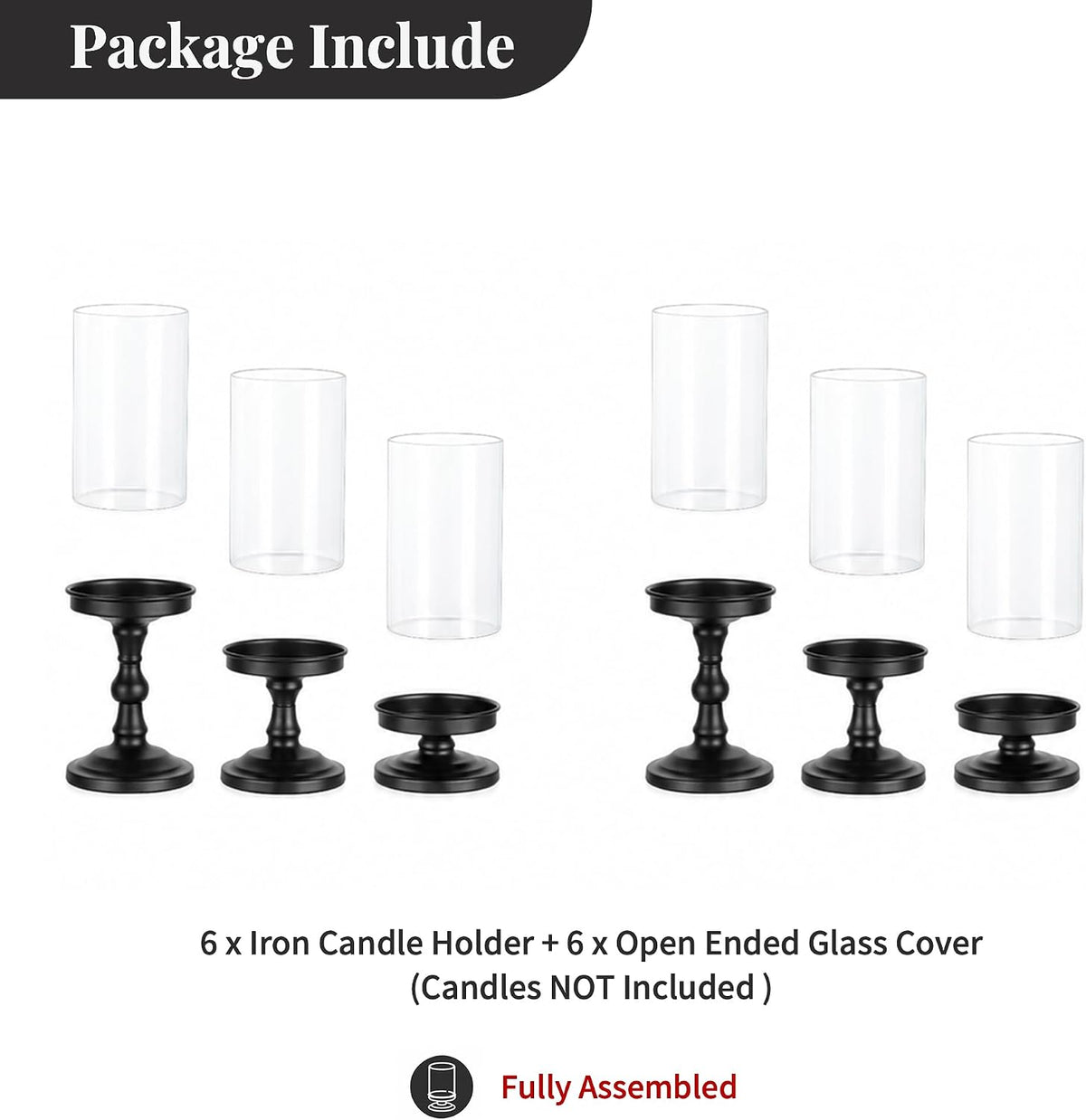 NUPTIO Pillar Candle Holder for Halloween: Hurricane Glass Candleholder