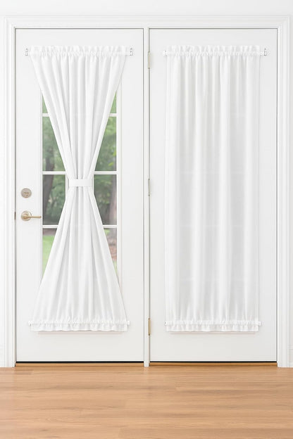 Swivel End Sash Curtain Rods 5/16-Inch 2 Rods per Pack (Adjustable Width, OFF-White w/Nickel Ends) by Castellanos (21-38)
