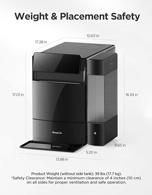 GoveeLife Smart Nugget Ice Maker Pro, 60lbs Daily, 6-Minute First Ice, 40dB - Image 8