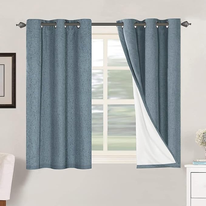 H.VERSAILTEX Primitive Linen Curtains 100% Blackout Curtain Drapes Burlap by HVERSAILTEX