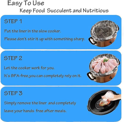 40×Slow Cooker Liners, Large pot Liner Disposable Cooking Bags, Fit 3QT to 8QT - Image 4