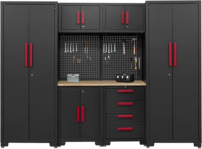 Garage Storage Cabinet System, Cabinet Drawers, Pegboard by Unknown
