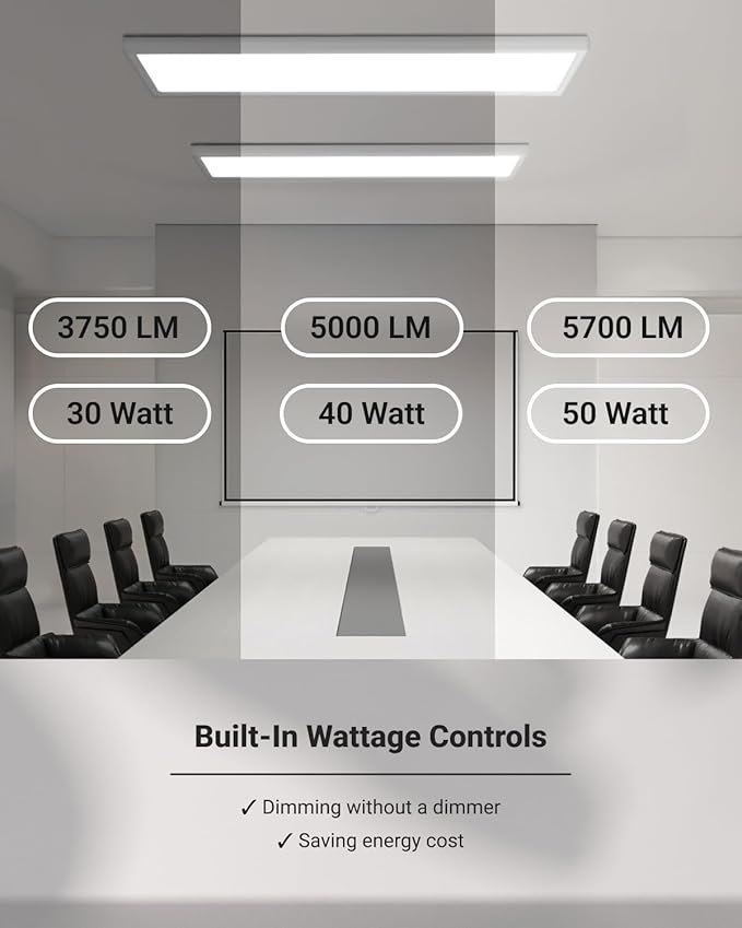 Sunco 1x4 LED Flat Panel Light, Dual Selectable CCT 3500K/4000K/5000K & - Image 4