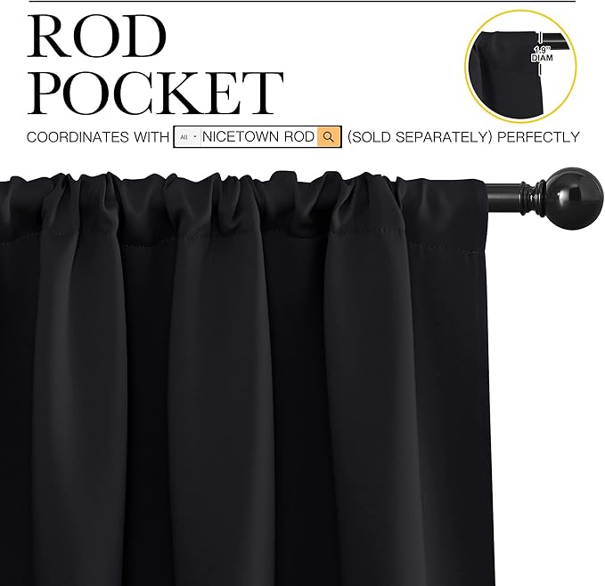 NICETOWN Short Curtains 36 inches Long, Kitchen Window Curtains Over Sink - Image 3
