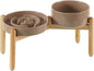 Ceramic Raised Slow Feeder Dog Bowl Set, Elevated 7.3inch Bowl and 8.2inch by Havniva