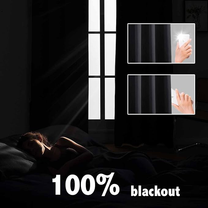 Anytime 100% Blackout Curtain 2 Panels Set, Thermal Insulated Window Drapes - Image 3