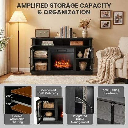 SIMOE Modern 48 Inch Electric Fireplace TV Stand, TV Console - Image 3