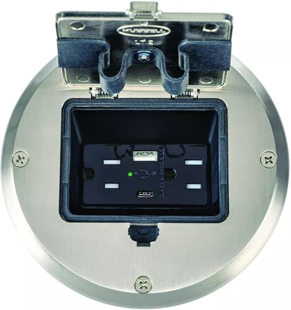 RACO Floor Box Kit 6239ACNI Nickel 15A/125V Duplex Receptacle Outlet - Image 6