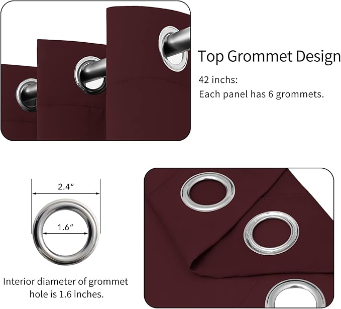 Easy-Going Blackout Curtains for Bedroom, Solid Thermal Insulated Grommet and - Image 4