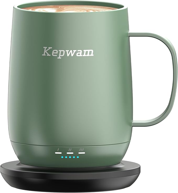Kepwam Self Heating Coffee Mug T2, 16oz Smart Heated Coffee Mug, 150 Min by Kepwam