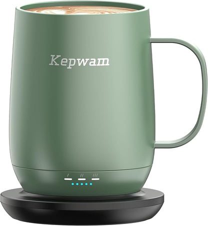 Kepwam Self Heating Coffee Mug T2, 16oz Smart Heated Coffee Mug, 150 Min by Kepwam