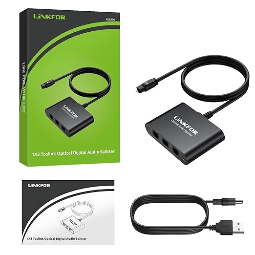 LiNKFOR Optical Cable Splitter 1x3 SPDIF Toslink - Image 8