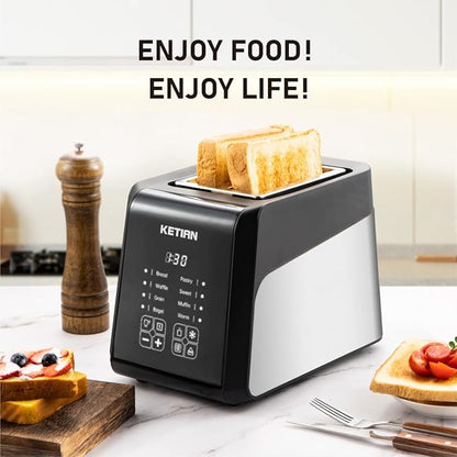Touchscreen Toaster 2 Slice, KETIAN Bagel English Muffins Toast Pastry Waffles - Image 7