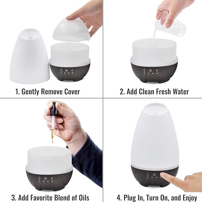 HealthSmart Essential Oil Diffuser, Large Room Coverage | Adjustable Timer | - Image 4