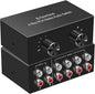 4-Way Stereo Audio Switcher, Bi-Directional Audio Selector Box by Dingsun