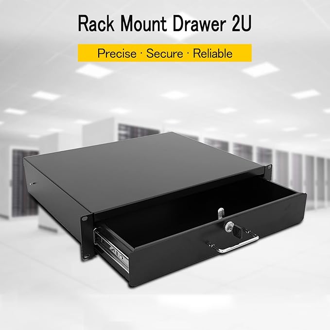 RAISING ELECTRONICS Drawer Server Cabinet Case 19 Inch Locking Rack Mount DJ - Image 2