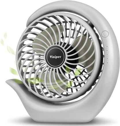 Viniper Portable Rechargeable Fan, Small Desk Fan : 3 Speeds & about 8-24 Hours by ViniperUSA