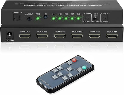 iArkPower 5 in 1 Out 4K@60Hz HDMI Switch Audio Extractor by iArkPower
