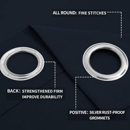 Easy-Going Blackout Curtains for Bedroom, Solid Thermal Insulated Grommet and - Image 4
