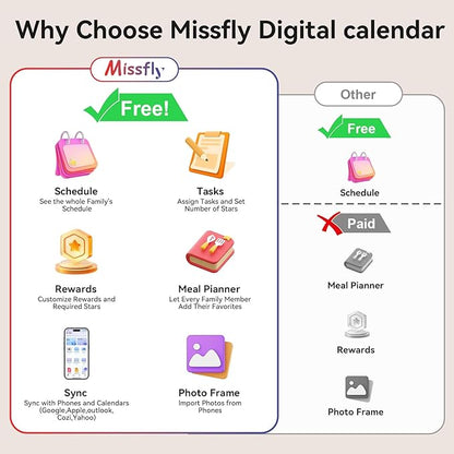 Missfly 12.3 Inch AI Calendar, Electronic Calendar Planner Wall Touch Screen - Image 8
