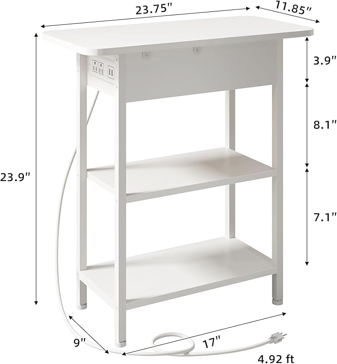 LIDYUK End Table with Charging Station, Nightstands Set of 2 - Image 7