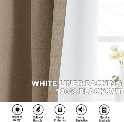 H.VERSAILTEX Linen Curtains 100% Blackout Curtains - Image 6