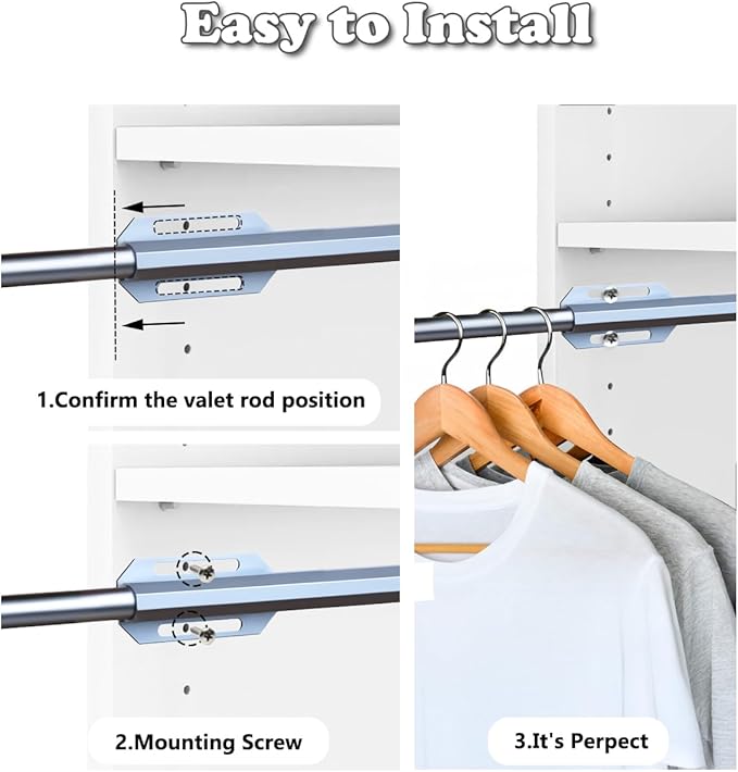Valet Rod for Closet Pull Out, Standard Retractable closet rod organization rack - Image 8