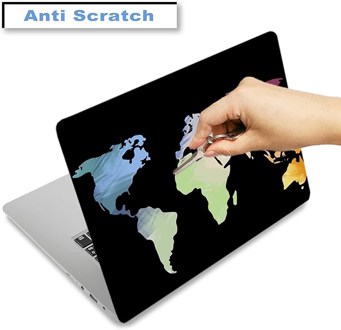 Laptop Skin Sticker Decal, Decorative Removable, Colorful Map - Image 3