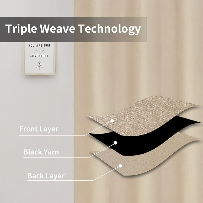 Easy-Going Blackout Curtains for Bedroom, Solid Thermal Insulated Grommet and - Image 3